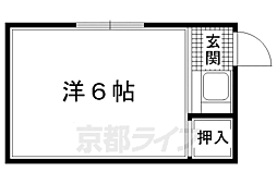 清風荘 1Kの間取図画像