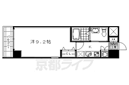 Y'sFlats西陣 1Kの間取図画像