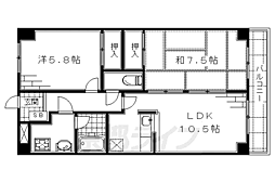 グレースナカミヤ 2LDKの間取図画像