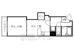 アブレスト今出川 1DKの間取図画像