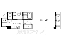 ドムスタレイア石田大受 1Kの間取図画像