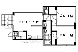 グランドサンヒルズ 2LDKの間取図画像