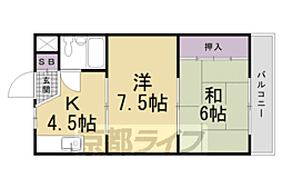 トアベルデュール 2DKの間取図画像