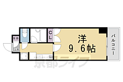 パインフィールド壬生 1Kの間取図画像