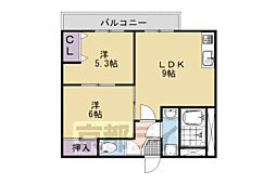 エヌ・グレート 2LDKの間取図画像