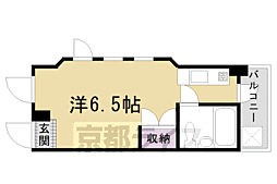 プランニングバンクビル西院 ワンルームの間取図画像