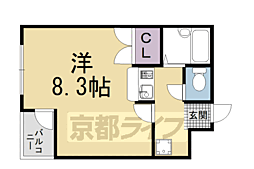 アネシス東洞院 1Kの間取図画像