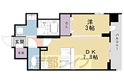 ベラジオ雅び西大路七条 1LDKの間取図画像