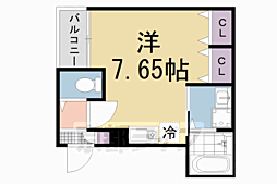 ハイライフ西大黒町 ワンルームの間取図画像