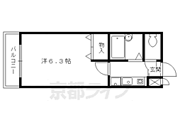 カーサ・クレスト 1Kの間取図画像