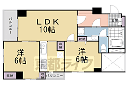 エクシオ京都御池 2LDKの間取図画像
