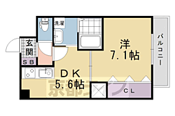 メゾリエ・リンクス伏見桃山 1DKの間取図画像