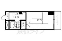 サーライシカワ 1Kの間取図画像