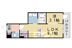 ARCOBALENO KYOTO NISHIKYOGOKU 1LDKの間取図画像