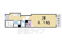 エルミタージュ二条聚楽 1Kの間取図画像