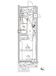 JR総武線 大久保駅 徒歩7分の賃貸マンション 4階1Kの間取り