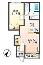 フレシール  ｜ 茨城県土浦市小山田１丁目（賃貸アパート1LDK・1階・44.95㎡） その2