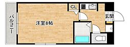 恵比須ヒルズ 1Kの間取図画像