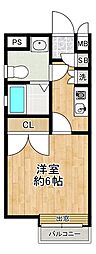 ダイナコートエスタディオ大濠公園2 1Kの間取図画像