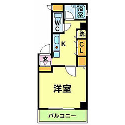 JR山手線 神田駅 徒歩4分の賃貸マンション 5階1Kの間取り