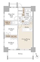 東京メトロ丸ノ内線 新宿御苑前駅 徒歩6分の賃貸マンション 6階3LDKの間取り