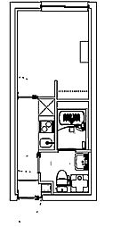東京メトロ有楽町線 江戸川橋駅 徒歩5分の賃貸マンション 4階1Kの間取り