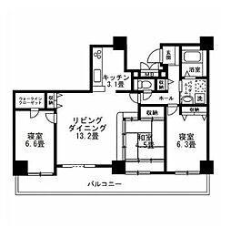 東京メトロ南北線 後楽園駅 徒歩9分の賃貸マンション 20階3LDKの間取り