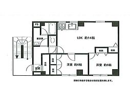 千都世ビル 2LDKの間取図画像