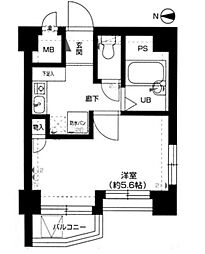 メインステージ江戸川橋2 1Kの間取図画像