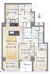 ルミナス一番町 3LDKの間取図画像