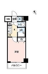 パレステュディオ新宿御苑前 1Kの間取図画像