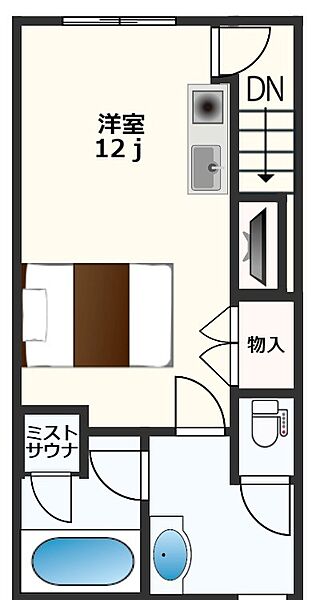 サニースクエアP-1 201｜徳島県徳島市南二軒屋町西山(賃貸アパート1R・2階・46.00㎡)の写真 その2