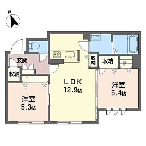 シャーメゾンフォーレ藍住 102｜徳島県板野郡藍住町奥野字乾(賃貸マンション2LDK・1階・56.45㎡)の写真 その2