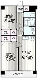 マンションメゾン富士見台 2LDKの間取図画像