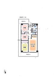 ローズタウン志津駅前A棟 3LDKの間取図画像