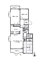 志津グリーンハイツ2号棟 3LDKの間取図画像