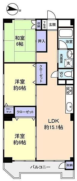 京成サンコーポ勝田台Ｅ棟 ｜千葉県八千代市勝田台1丁目(賃貸マンション3LDK・7階・75.15㎡)の写真 その3