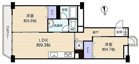 全室洋室・ゆとりある広さの2LDKタイプ