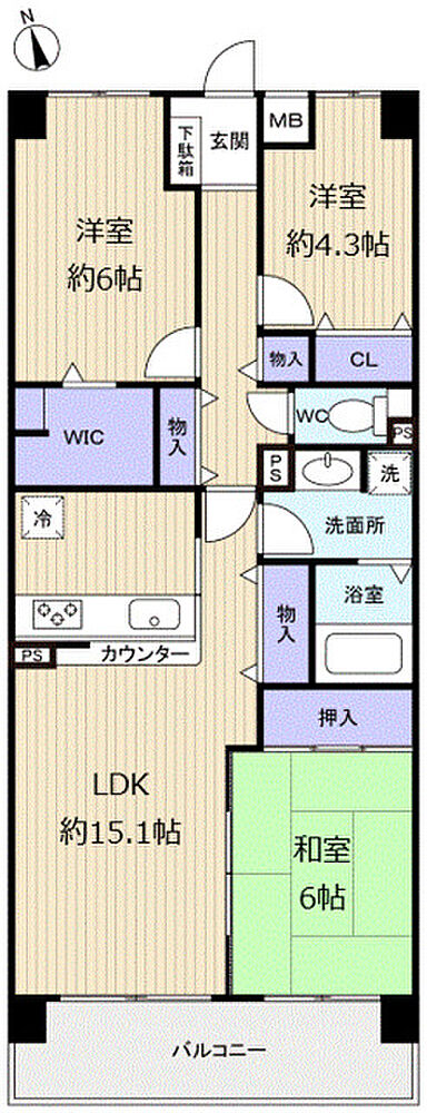 3LDK 間取り