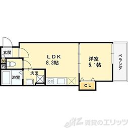 仮称）高槻市古曽部共同住宅 1階1LDKの間取り