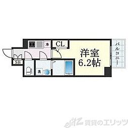 大阪市東淀川区東淡路4丁目マンション 1Kの間取図画像