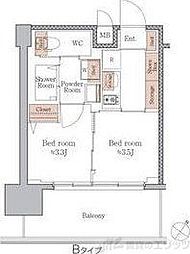 ジオエント梅田北リバーフロント 2Kの間取図画像