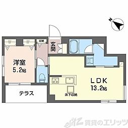 吹田市昭和町マンション 1LDKの間取図画像
