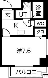ヒルズコマツ 1Kの間取図画像