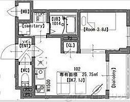 AXIA CITY大阪淡路 1DKの間取図画像