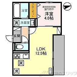 D-residence辻子 1LDKの間取図画像