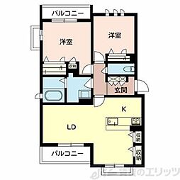 ShaMaisonVerde 2LDKの間取図画像