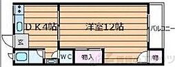 円山台ロイヤル 1Kの間取図画像