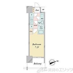 スペーシア江坂広芝町 1Kの間取図画像