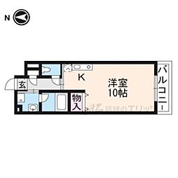パストラル高美 ワンルームの間取図画像